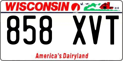 WI license plate 858XVT