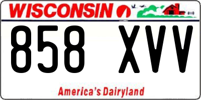WI license plate 858XVV
