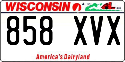 WI license plate 858XVX