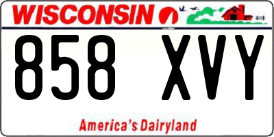 WI license plate 858XVY