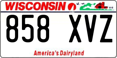 WI license plate 858XVZ