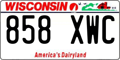 WI license plate 858XWC
