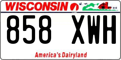 WI license plate 858XWH