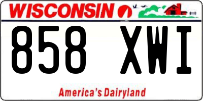 WI license plate 858XWI