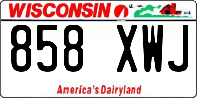 WI license plate 858XWJ