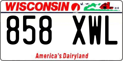 WI license plate 858XWL