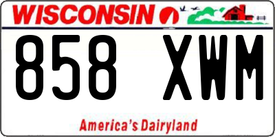 WI license plate 858XWM