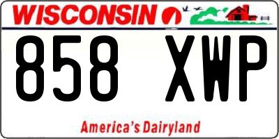 WI license plate 858XWP