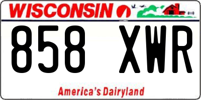 WI license plate 858XWR