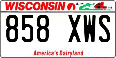 WI license plate 858XWS