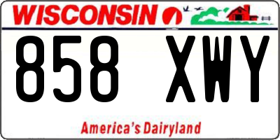 WI license plate 858XWY
