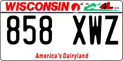 WI license plate 858XWZ