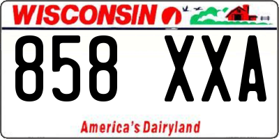 WI license plate 858XXA