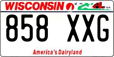 WI license plate 858XXG