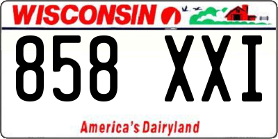 WI license plate 858XXI