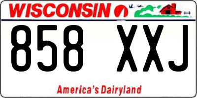 WI license plate 858XXJ