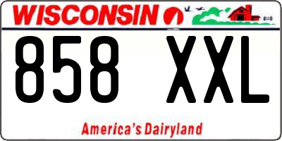 WI license plate 858XXL