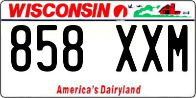 WI license plate 858XXM