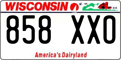 WI license plate 858XXO