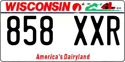 WI license plate 858XXR