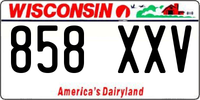 WI license plate 858XXV