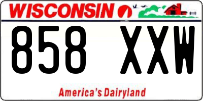WI license plate 858XXW