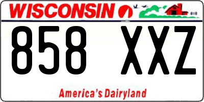 WI license plate 858XXZ