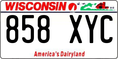 WI license plate 858XYC