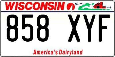 WI license plate 858XYF