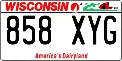 WI license plate 858XYG