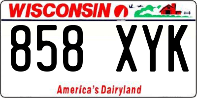 WI license plate 858XYK