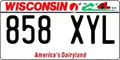 WI license plate 858XYL