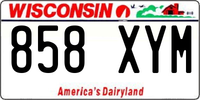 WI license plate 858XYM