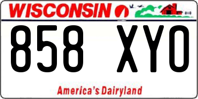 WI license plate 858XYO