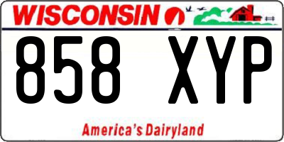 WI license plate 858XYP