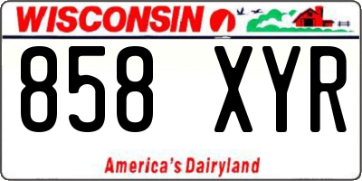 WI license plate 858XYR