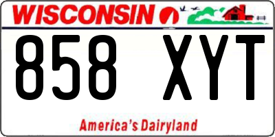 WI license plate 858XYT