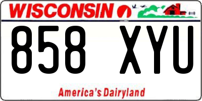 WI license plate 858XYU