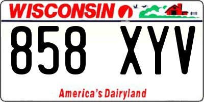 WI license plate 858XYV