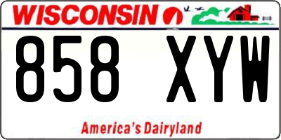 WI license plate 858XYW