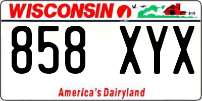 WI license plate 858XYX