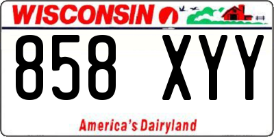 WI license plate 858XYY