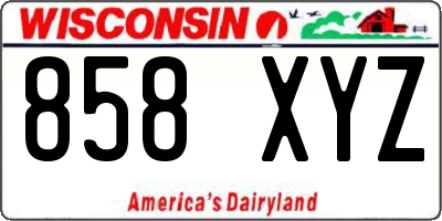 WI license plate 858XYZ