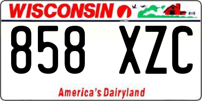 WI license plate 858XZC