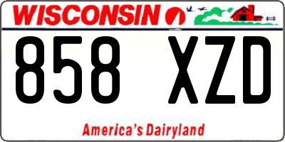 WI license plate 858XZD