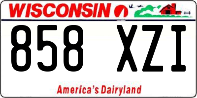 WI license plate 858XZI