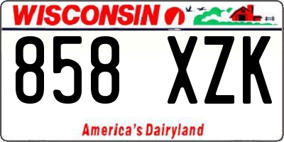 WI license plate 858XZK