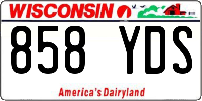 WI license plate 858YDS