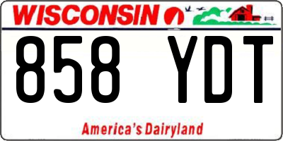 WI license plate 858YDT