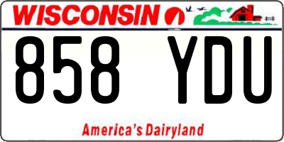WI license plate 858YDU